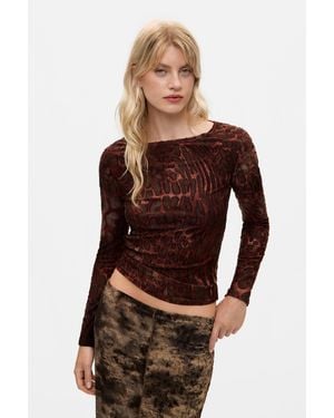 Desigual Flocked T-Shirt - Black