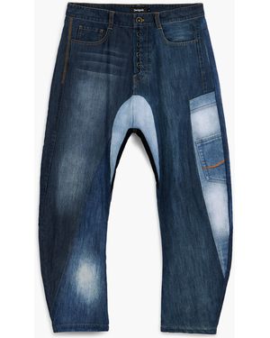 Desigual Baggy Patch Jeans - Blue