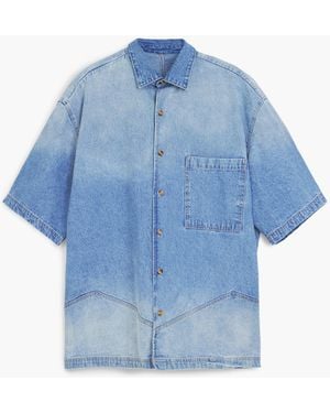 Desigual Denim Shirt With Seams, Cotton - Blue