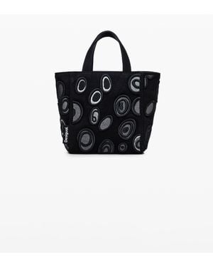 Desigual Nylon Bag With Circles, Cotton - Black