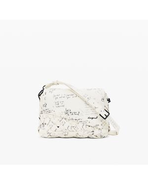 Desigual Medium Bag Lettering, Polyurethane - White
