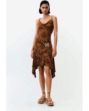 Desigual Asymmetrical Strappy Dress, Polyester - Brown