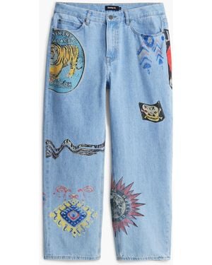 Desigual Patchwork Jeans - Blue