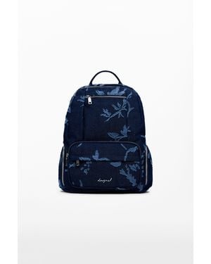 Desigual Small Devoré Denim Backpack - Blue