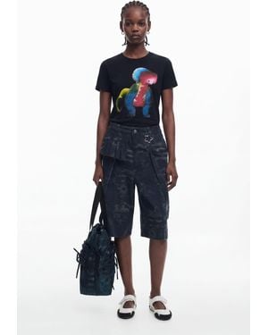 Desigual Collina Strada Jort Bermuda, Cotton - Blue