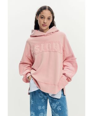 Desigual Oversize Sweatshirt With Hood, Cotton - Red
