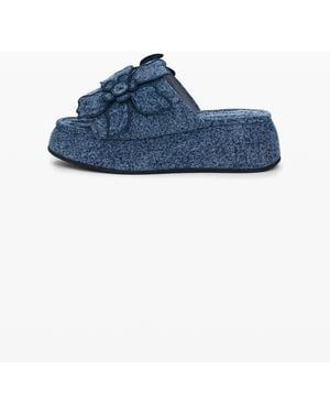 Desigual Platform Denim Sandal, Cotton - Blue