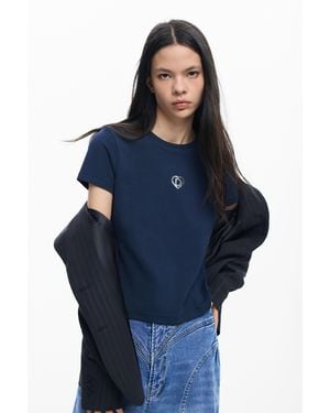 Desigual Basic Logo T-Shirt, Cotton - Blue