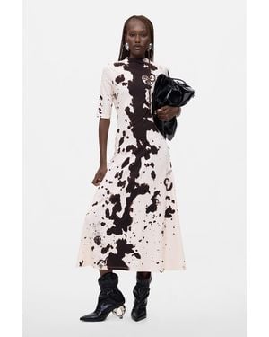 Desigual Printed Dress, Viscose - White