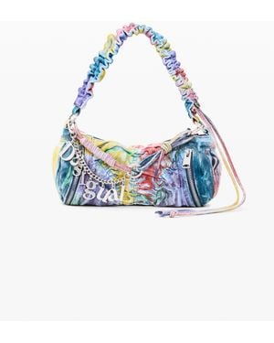 Desigual Printed Arty Bag, Cotton - Blue