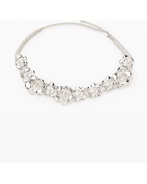 Desigual Cinturón Metálico Flores, Mujer, Negro - Blanco