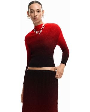 Desigual Gradient Blouse, Polyester - Red