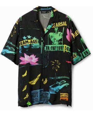 Desigual Collage Resort Shirt, Viscose - Black
