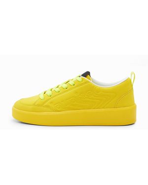 Desigual Platform Logo Trainers, Polyurethane - Yellow