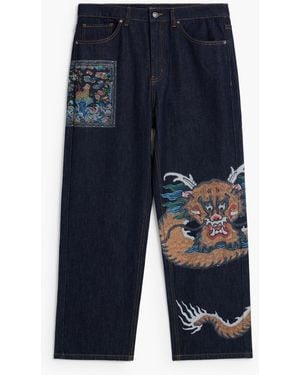 Desigual Printed Jeans, Cotton - Blue