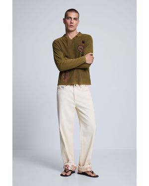 Desigual Paisley Pants 100% Cotton, Cotton - Natural