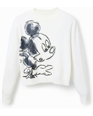 Desigual Mickey Mouse Embroidered Pullover - White