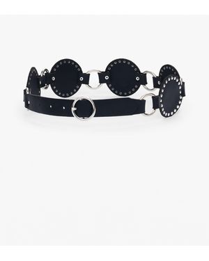 Desigual Articulated Leather Belt, Cow Leather - Blue