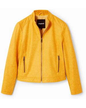 Desigual Slim Biker Jacket, Polyester - Metallic