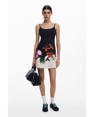 Desigual Vestido Mini Estampado - Negro