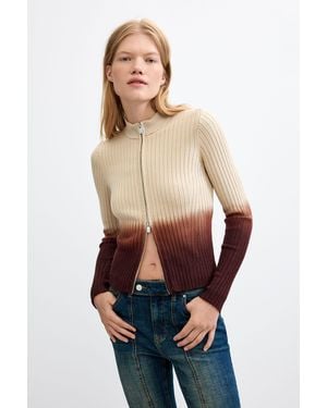 Desigual Ribbed Zip Sweater - Blue