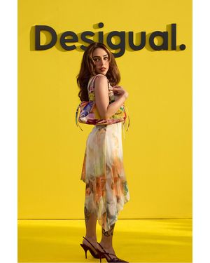 Desigual Asymmetric Sleeveless Dress, Polyester - White