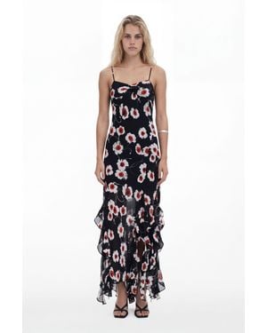 Desigual Poppy Ruffle Midi Dress, Polyester - White