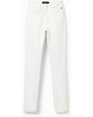 Desigual Straight Jeans, Cotton - White