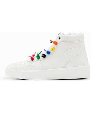 Desigual Lace High-Top Sneakers, Polyurethane - White