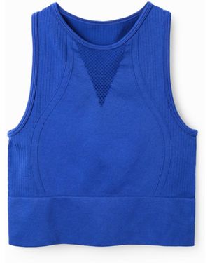 Desigual Short Stretch Sport Top, Polyamide - Blue