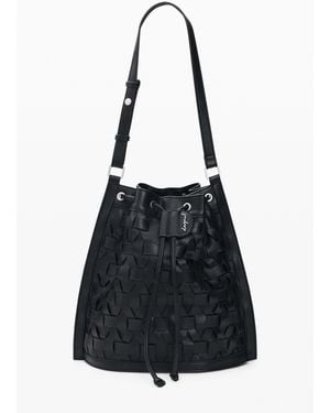 Desigual Braided Backpack, Polyurethane - Black