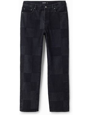 Desigual Straight Check Jeans - Black
