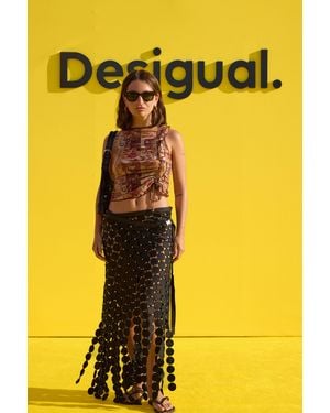 Desigual Printed Sleeveless T-Shirt, Polyester - Red