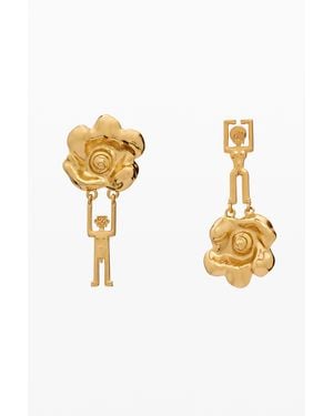 Desigual Asymmetrical Robots Zailo Earrings - Metallic