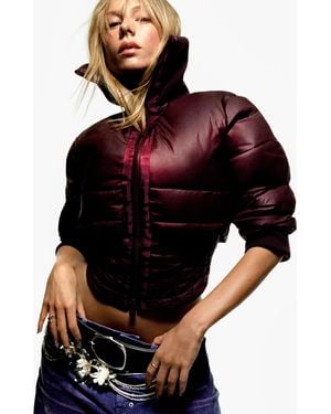 Desigual Quilted Corset Coat - Purple