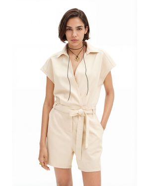 Desigual Short Denim Jumpsuit, Cotton - Natural