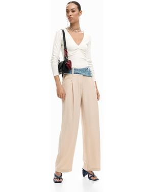 Desigual Hybrid Long Pants - Natural