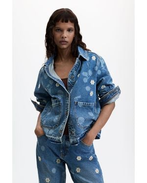 Desigual Denim Jacket 100% Cotton, Cotton - Blue