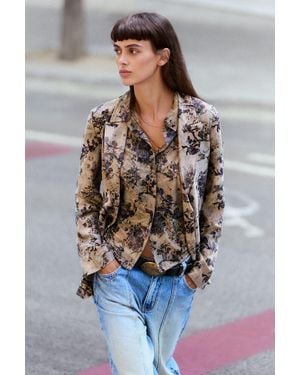 Desigual Blazer Flocada, Mujer, Poliester, Negro