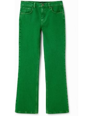 Desigual Plain Flare Jeans, Cotton - Green
