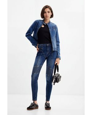 Desigual Vaqueros Slim Biker, Algodon, Azul