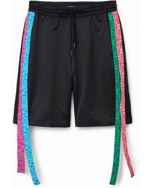 Desigual Johnson Hartig Ribbon Shorts, Polyester - Black