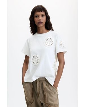 Desigual Embroidered T-Shirt - White