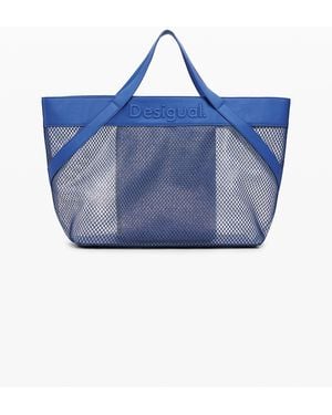 Desigual Large Mesh Shopper Bag - Blue