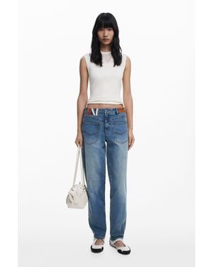 Desigual Boyfriend Jeans With Inverted Pockets - Blue