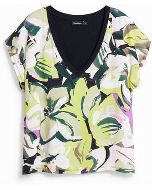 Desigual Tropical Short-Sleeve T-Shirt, Viscose - White