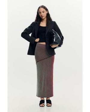 Desigual Iridescent Knit Midi Skirt - Green