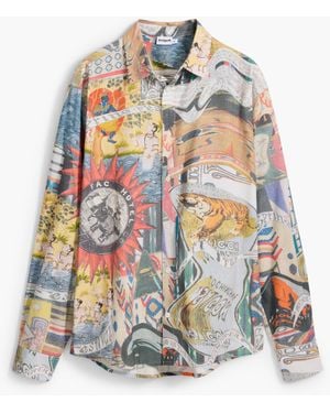 Desigual Camisa Print Collage Étnica, Algodon - Multicolor