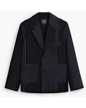 Desigual Patchwork Blazer, Cotton - Blue