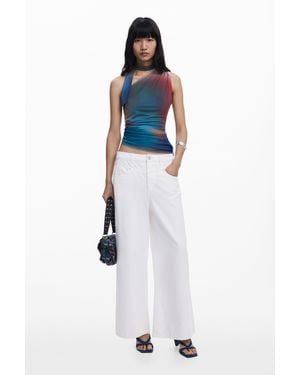 Desigual Knot Neckline T-Shirt - Blue
